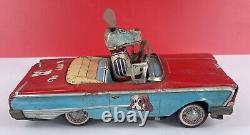 Vintage Alps Japan Tin Happy Pup Car Friction 8 Works Sporadically Ford Convert