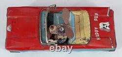 Vintage Alps Japan Tin Happy Pup Car Friction 8 Works Sporadically Ford Convert