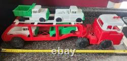 Vintage Andy Gard Auto Hauler Trailer Truck Plastic Toy Car With Trucks