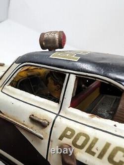 Vintage Antique MARUSAN KOSUGE Toy Made in Japan Ford Patrol Police Car 1952-54