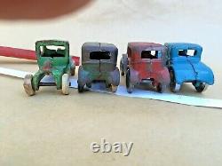 Vintage Arcade Cast Iron Car Hauler & Model A Cars