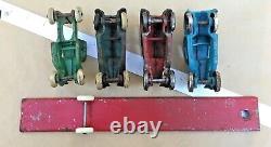Vintage Arcade Cast Iron Car Hauler & Model A Cars