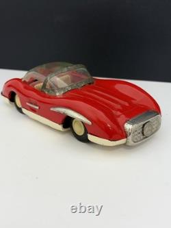 Vintage Asahi Toy Japan Tin Toy Car Mercedes Benz 300SLR Red/Cream Friction