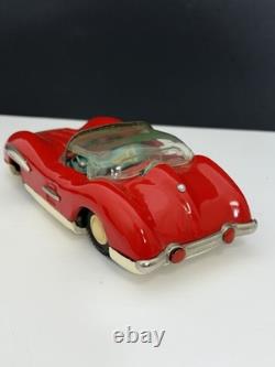 Vintage Asahi Toy Japan Tin Toy Car Mercedes Benz 300SLR Red/Cream Friction