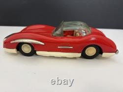 Vintage Asahi Toy Japan Tin Toy Car Mercedes Benz 300SLR Red/Cream Friction