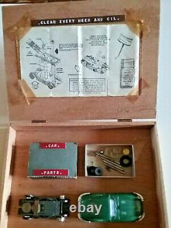 Vintage Aurora Green Jaguar HO Scale Slot Car & Parts Box From My Childhood Toys