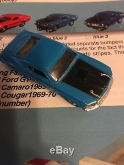 Vintage Aurora Thunderjet 1969 Ford Mustang Mach 1 Blue HO Slot Car MINT Rare