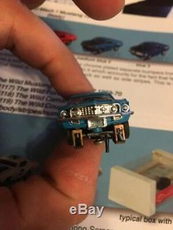 Vintage Aurora Thunderjet 1969 Ford Mustang Mach 1 Blue HO Slot Car MINT Rare