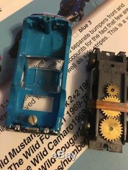 Vintage Aurora Thunderjet 1969 Ford Mustang Mach 1 Blue HO Slot Car MINT Rare