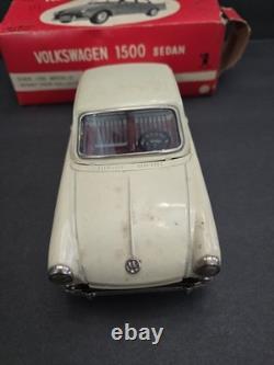 Vintage BANDAI Volkswagen 1500 Sedan Friction Japan Tin Car With Box- HTF