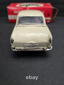 Vintage BANDAI Volkswagen 1500 Sedan Friction Japan Tin Car With Box- HTF