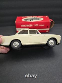 Vintage BANDAI Volkswagen 1500 Sedan Friction Japan Tin Car With Box- HTF