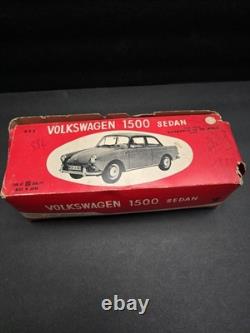 Vintage BANDAI Volkswagen 1500 Sedan Friction Japan Tin Car With Box- HTF