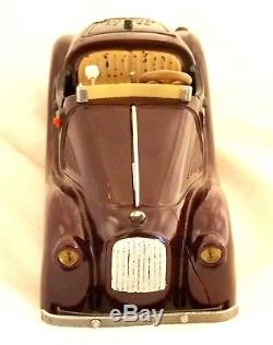 Vintage Bakelite Ca-Ju Sportmodell MC 50 BMW 328 Wind-Up Toy Car 1950's Box Key