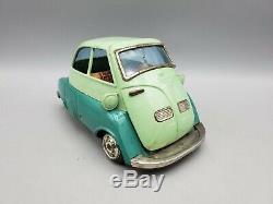 Vintage Bandai BMW Isetta 300 B-588 Tin Car Friction Toy in Green Japan