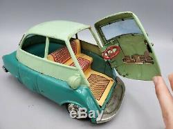 Vintage Bandai BMW Isetta 300 B-588 Tin Car Friction Toy in Green Japan