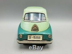 Vintage Bandai BMW Isetta 300 B-588 Tin Car Friction Toy in Green Japan