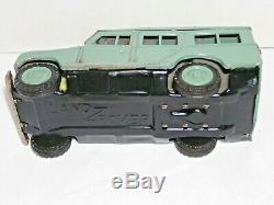 Vintage Bandai Japan 1957 Land Rover Avocado Green Friction Tin Toy Car