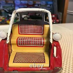 Vintage Bandai Japanese Tin-Type Friction BMW Isetta Toy Car-Vintage, Red&White