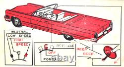 Vintage Bandai Tin 1966 Cadillac Red Japan 1960s Battery Car Works Rare Boxed JP