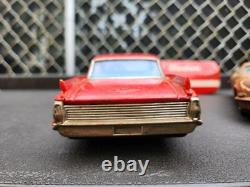Vintage Bandai Tin Toy Car Lot Friction Cadillac Jaguar Beetle 3