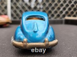Vintage Bandai Tin Toy Car Lot Friction Cadillac Jaguar Beetle 3