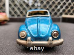 Vintage Bandai Tin Toy Car Lot Friction Cadillac Jaguar Beetle 3