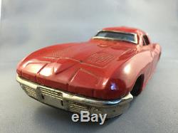 Vintage Bandai Tin Toy Friction Corvette Car