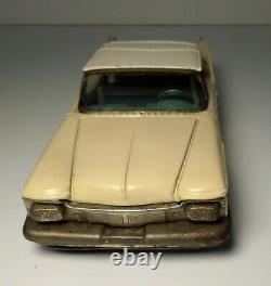 Vintage Bandai White Chrysler Imperial Tin Friction Toy Car Japan