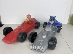 Vintage Batman & Robin Batmobile 70's Blow Mold Toys Cars 16 2pcs