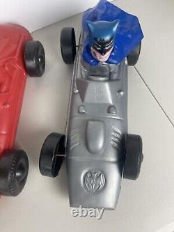 Vintage Batman & Robin Batmobile 70's Blow Mold Toys Cars 16 2pcs