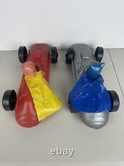 Vintage Batman & Robin Batmobile 70's Blow Mold Toys Cars 16 2pcs