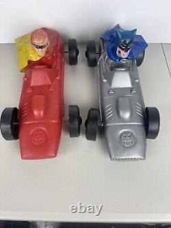 Vintage Batman & Robin Batmobile 70's Blow Mold Toys Cars 16 2pcs