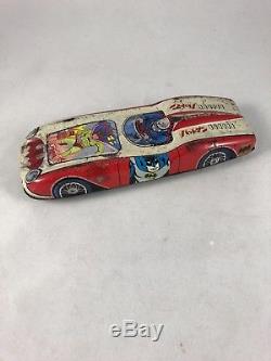 Vintage Batman Robin Japanese Tin Toys Car Batmobile Ichimura Japan Bootleg