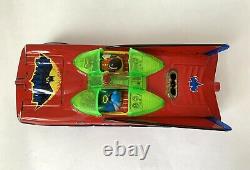 Vintage Batmobile Tin Toy Car Red Batman & Robin Battery Operated 1960's