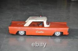 Vintage Battery Cadillac Siam Toys DC-10 Litho Big Car Tin Toy, Japan