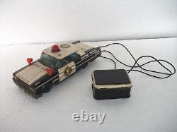 Vintage Battery Highway Patrol Galaxie Car Litho Tin Toy, Japan