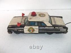 Vintage Battery Highway Patrol Galaxie Car Litho Tin Toy, Japan