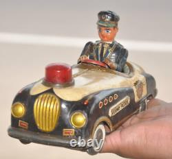 Vintage Battery MT Trademark No. 3107 Highway Petrol Litho Car Tin Toy, Japan