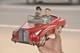 Vintage Battery Red Litho Car Fine Tin Toy, Japan