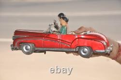 Vintage Battery Red Litho Car Fine Tin Toy, Japan