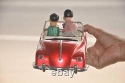 Vintage Battery Red Litho Car Fine Tin Toy, Japan