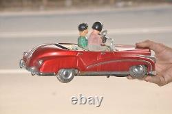 Vintage Battery Red Litho Car Fine Tin Toy, Japan