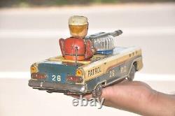Vintage Battery T. N Trademark P. D 26 Patrol Litho Car Tin Toy, Japan
