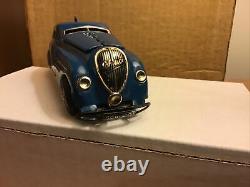 Vintage Blue Schuco Kommando 2000 Tin Wind Up Car Germany with Key