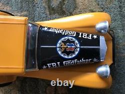 Vintage C 1960s Taiyo FBI Godfather Battery Op Bump N Go Japan Tin Car Working