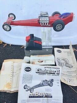 Vintage COX 70s ELIMINATOR 2 Gas Powered Race Car Dragster Accessories & Box Toy