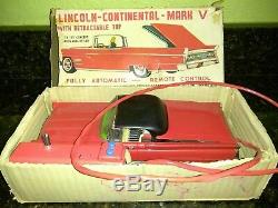 Vintage CRAGSTAN Battery 1960s Lincoln Convertible Car with Retractable Top Tin