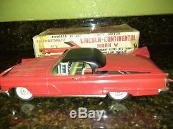 Vintage CRAGSTAN Battery 1960s Lincoln Convertible Car with Retractable Top Tin