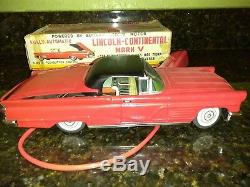 Vintage CRAGSTAN Battery 1960s Lincoln Convertible Car with Retractable Top Tin